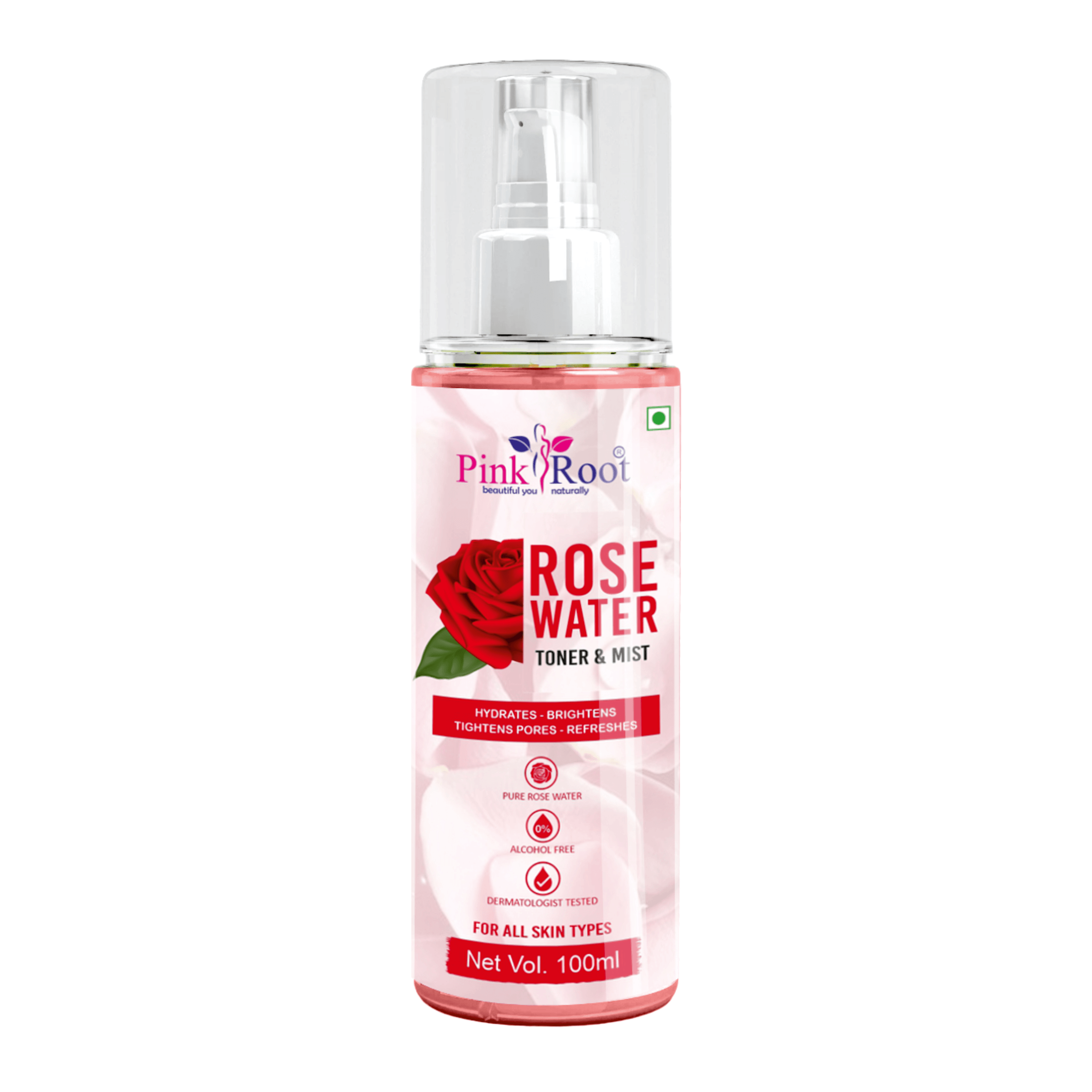 Facial Rose Water Toner & Mist For all Skin Type 100ml - Pink Root