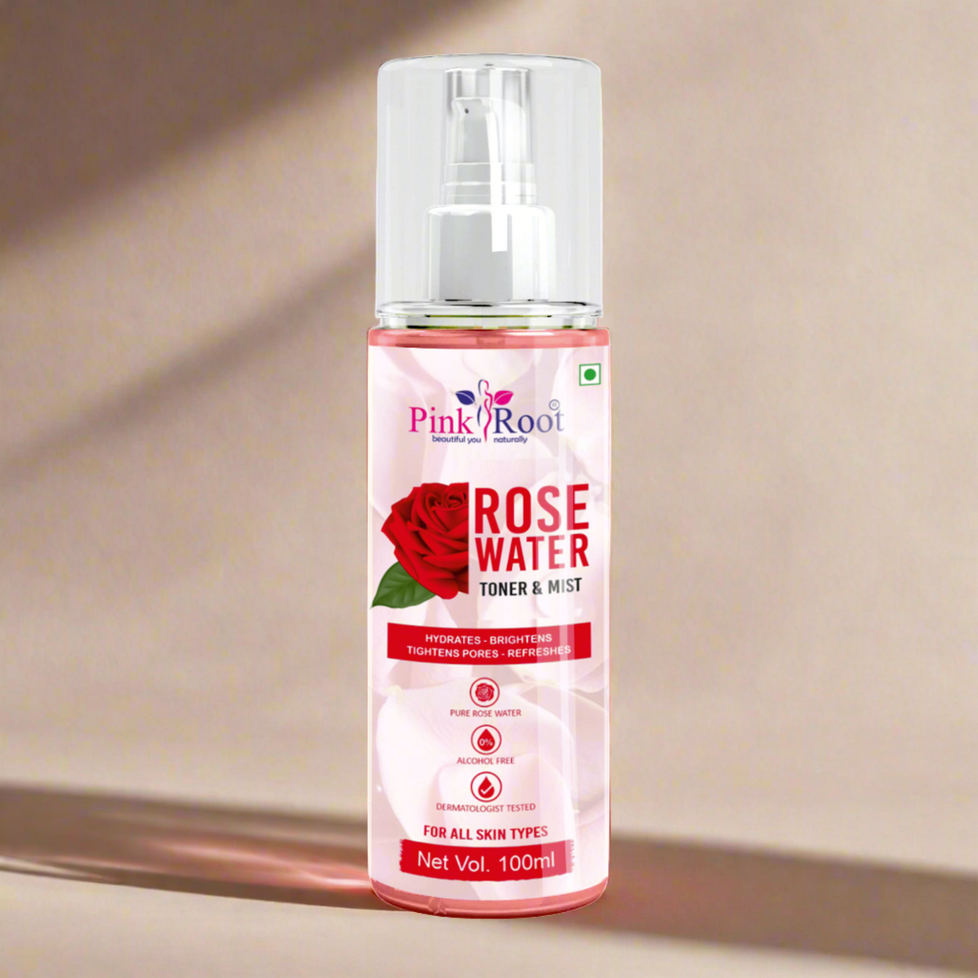 Facial Rose Water Toner & Mist For all Skin Type 100ml - Pink Root