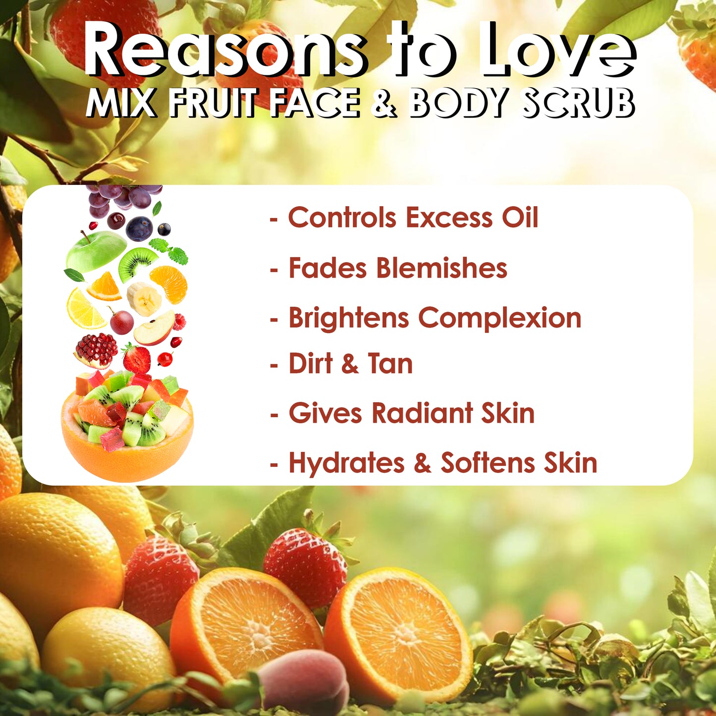 Pink Root Mix Fruit Cream Scrub 500ml, Enriched with Vitamin E, Aloe Vera Extract for Removing dead cells & Nourishing Skin (500 ml)