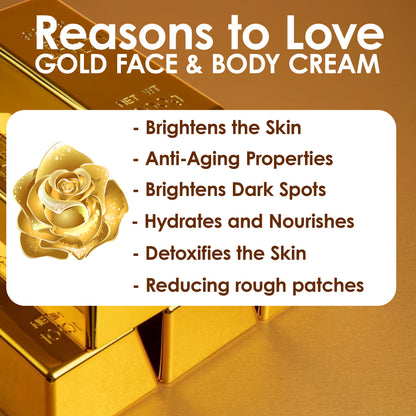 Pink Root Gold Cream (500 ml) For Daily Care, Gold Radiance & Glow, Skin Brightening, Pigmentation Removal