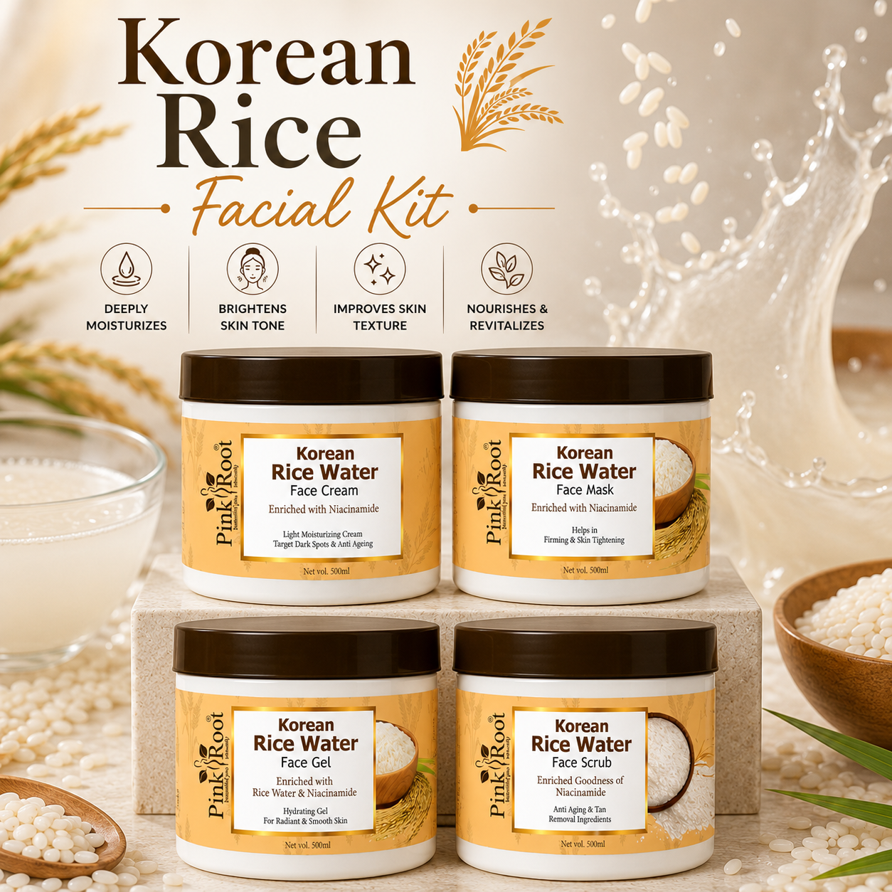 Korean Rice Facial Kit Pinkroot