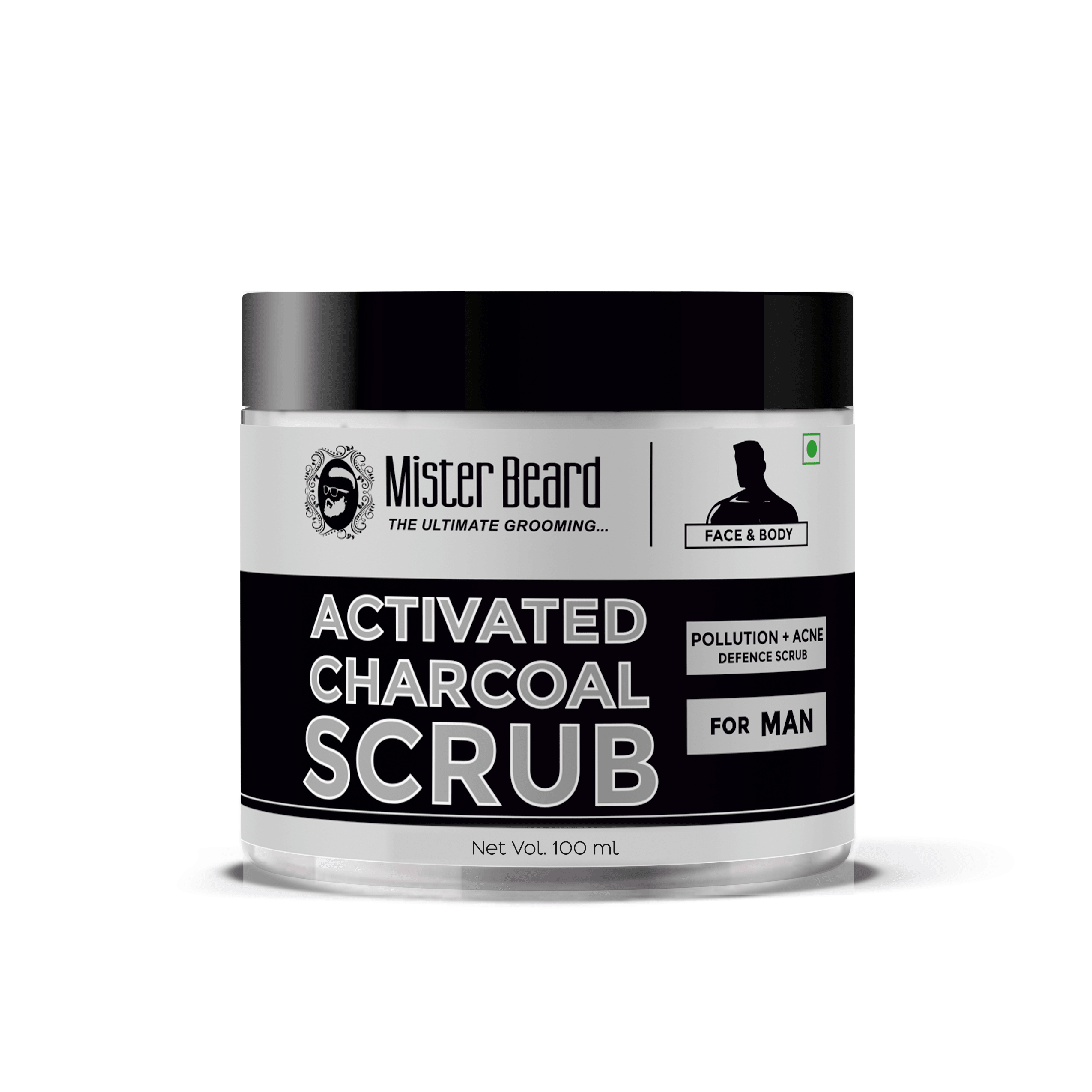 Mister Beard Activated Charcoal Scrub 100gm|For Deep Exfoliation | Dead Skin Remover | Tan Removal | Blackhead Remover Scrub - Pink Root