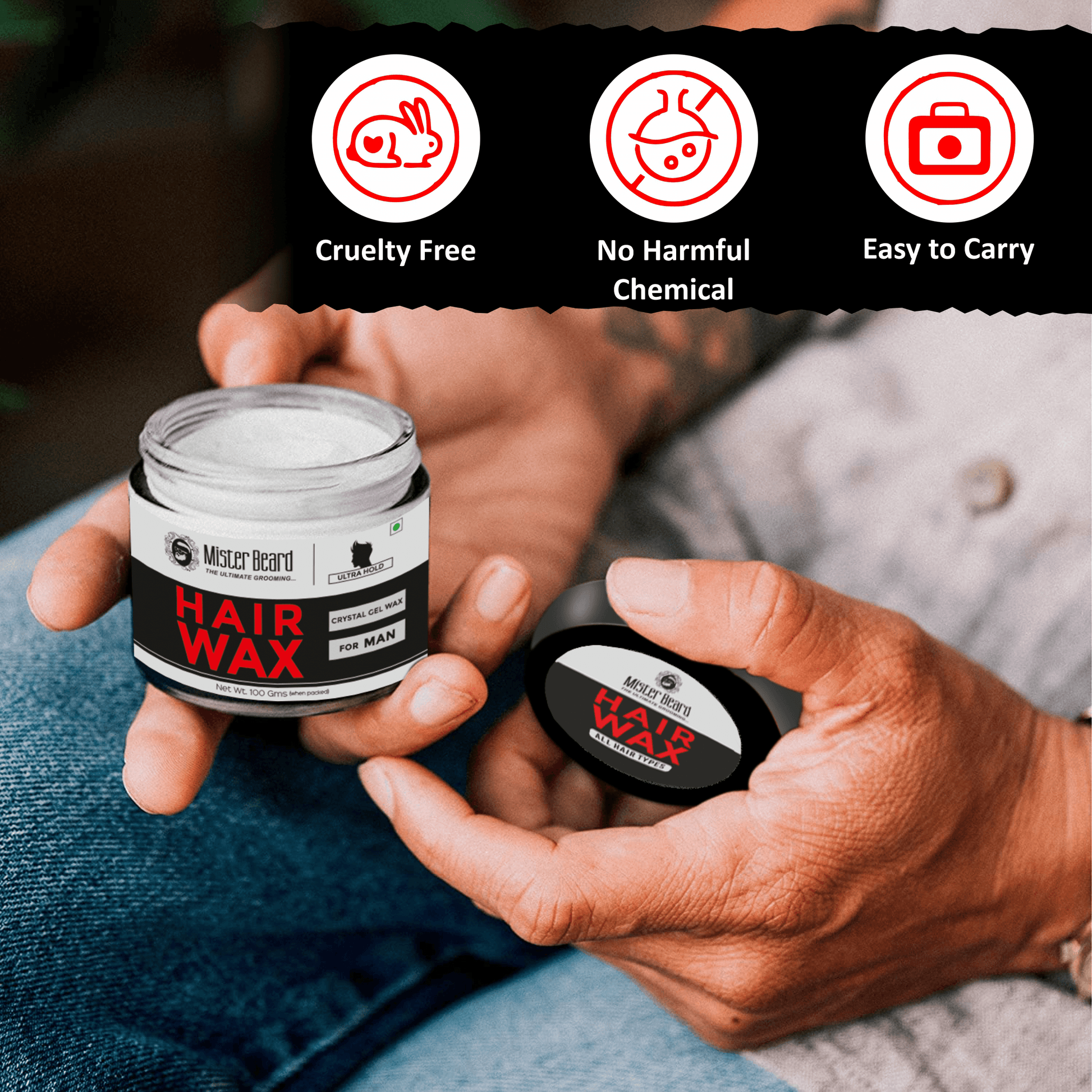 Mister Beard Crystal Gel Hair Wax Ultra Hold Wax 100gm Pink Root