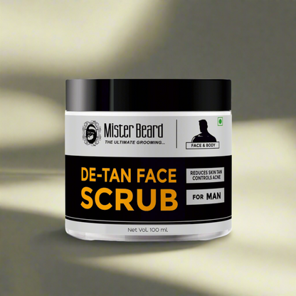 Mister Beard De-Tan Face Scrub 100gm|Skin Brightening scrub for Neck| Neck Whitening scrub| Dark Spot Remover| De-Tan Remover | Skin Whitening scrub For Face - Pink Root