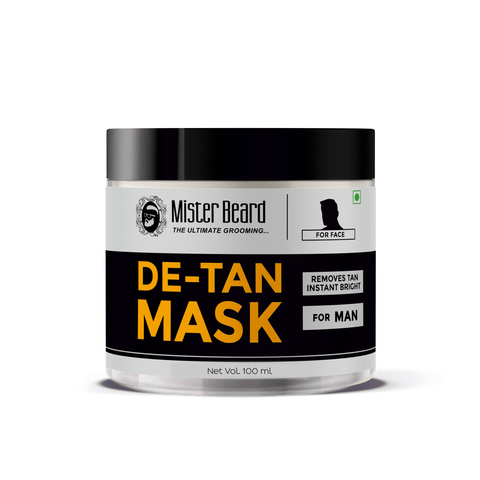 Mister Beard De tan Mask 100gm|Clears impurities, tan removal & sun damage cleanses & removes dirt & dead skin cells - Pink Root
