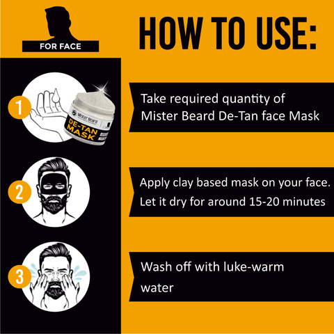 Mister Beard De tan Mask 100gm|Clears impurities, tan removal & sun damage cleanses & removes dirt & dead skin cells - Pink Root