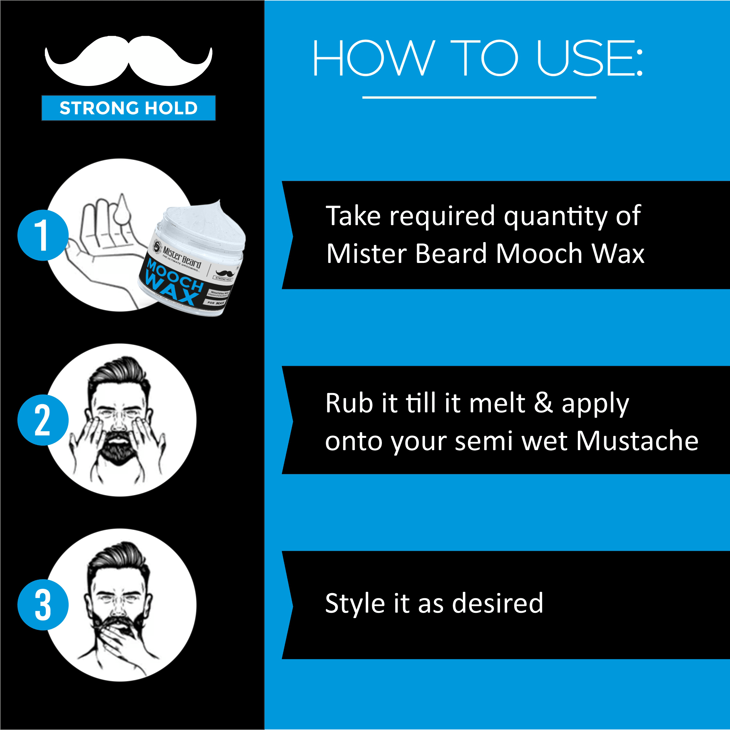 Mister Beard Mooch Wax 100gm, For Glossy Look with Extra Hold - Pink Root