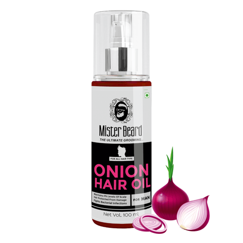 Mister Beard Onion Hair Oil, For Hair Growth, Anti-hair Fall, Healthy Scalp, Conditioning, Removing Lice, Prevents Greying, 100ml - Pink Root