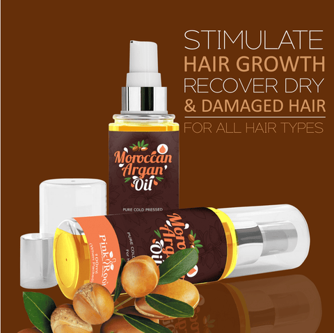 Moroccan Argan Oil |Non Sticky & Non Greasy Hair Oil|20 X Stronger Hair|Nourishes Scalp Hair Oil 100ml - Pink Root