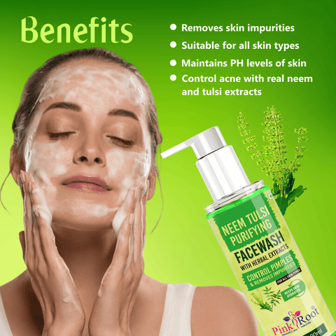 Neem Tulsi Purifying Face Wash 100ml - Pink Root