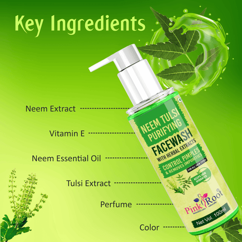 Neem Tulsi Purifying Face Wash 100ml - Pink Root