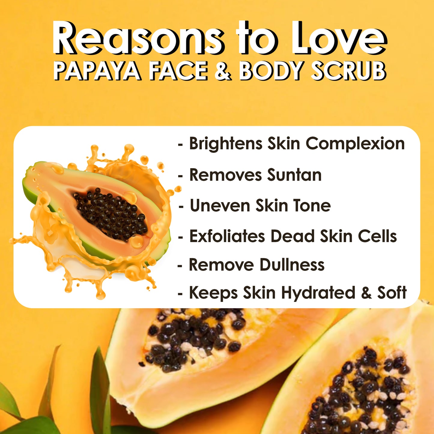 Pink Root Papaya Scrub Enriched with Papaya Extract, Vitamin E, Glycrine, & Aloe Vera for Tan Removal & Brighter Skin(500 ml)
