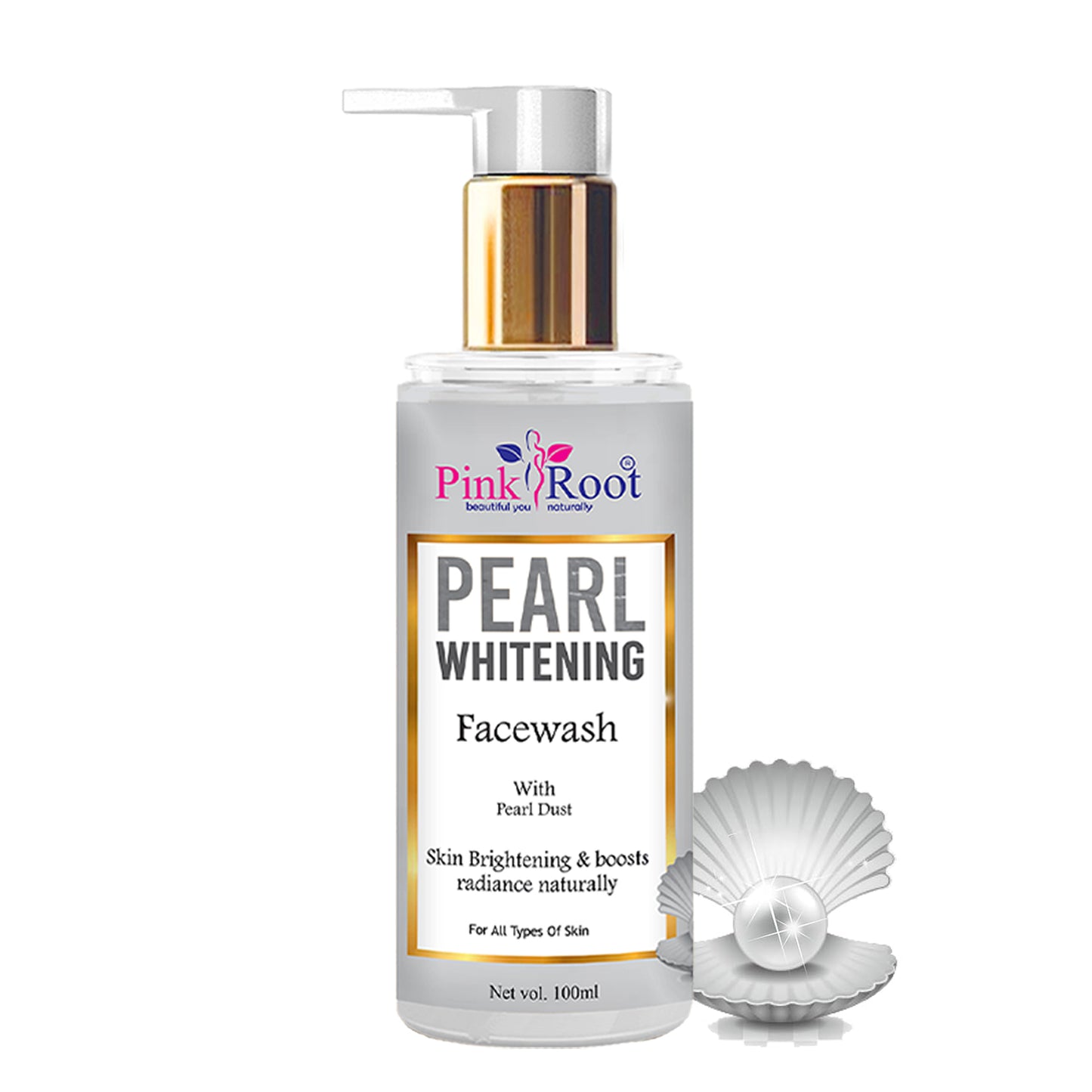 Pink Root Pearl Whitening Face Wash 100ml - Deep Cleansing Skin Whitening Facial Foam, face wash, for all skin types Face Wash