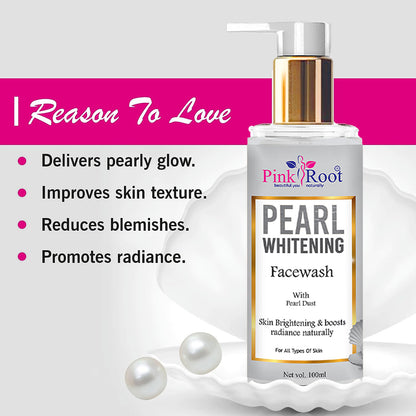 Pink Root Pearl Whitening Face Wash 100ml - Deep Cleansing Skin Whitening Facial Foam, face wash, for all skin types Face Wash