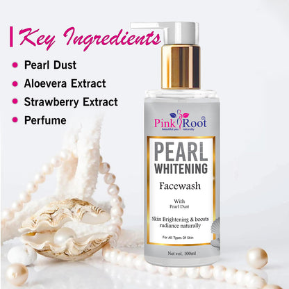 Pink Root Pearl Whitening Face Wash 100ml - Deep Cleansing Skin Whitening Facial Foam, face wash, for all skin types Face Wash