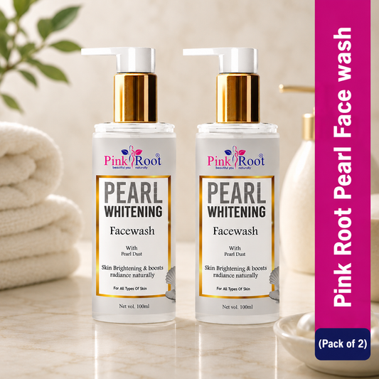 Pink Root Pearl Whitening Face wash (Pack of 2) - gently cleanses away dirt