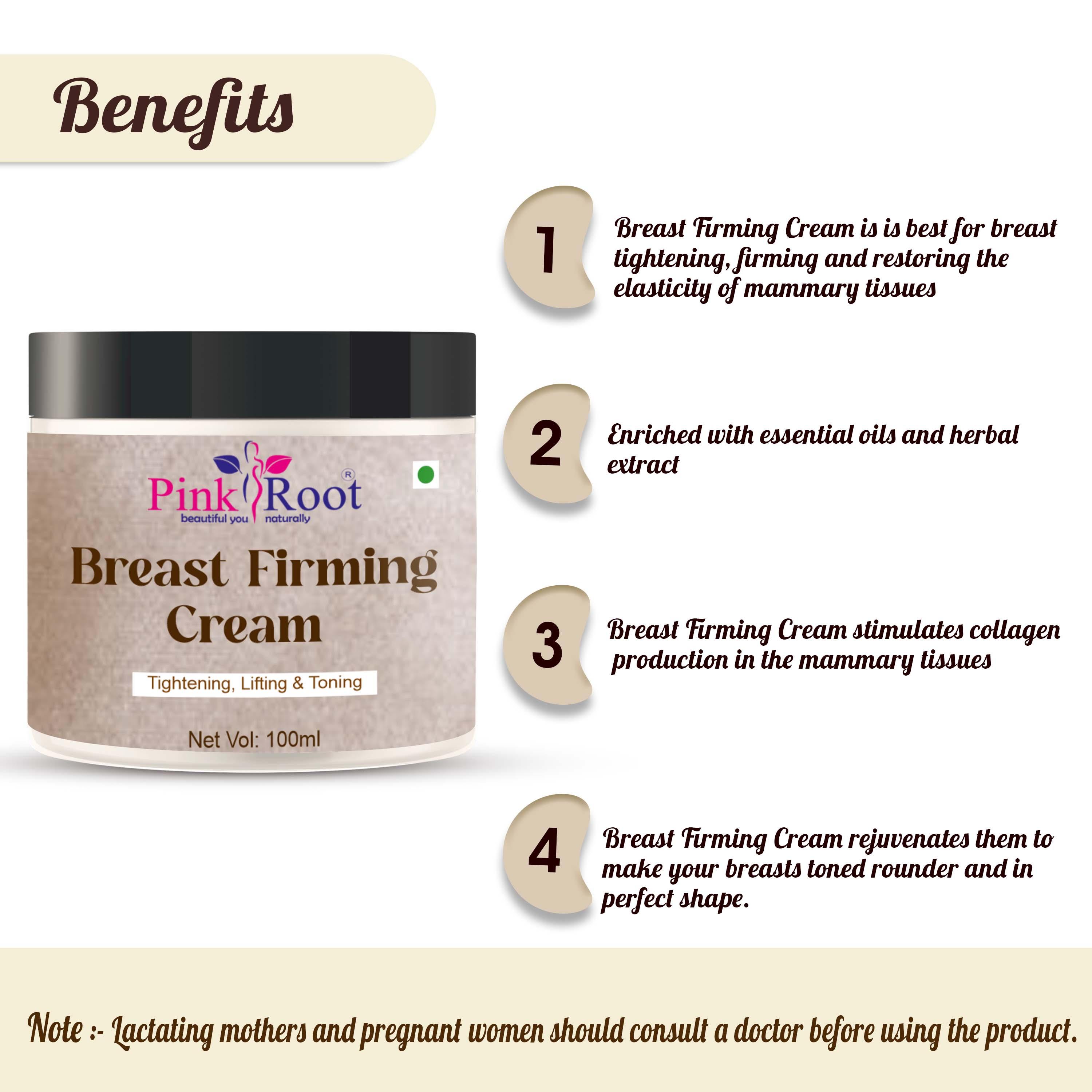 Pink Root Breast Firming Cream 100ml, Caused by Wired Bra, 100% natural which helps in growth and firming and increase for big size breast 36 - Pink Root