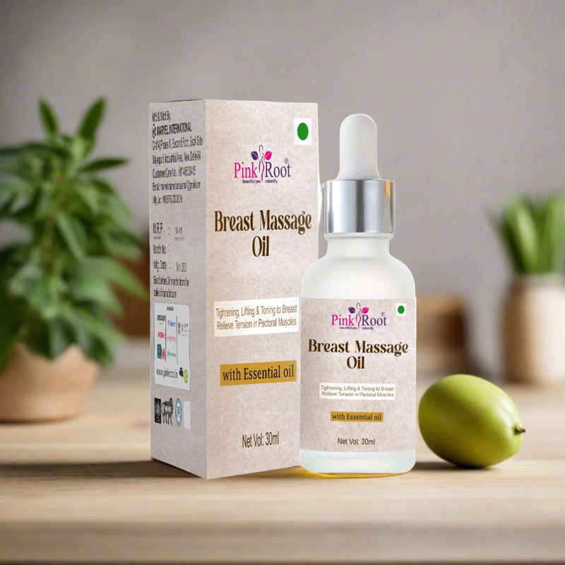 Pink Root Breast Toning & Firming Oil 30ml, Helps firm and tone tissue, prevent sagging and shape-up naturally - Pink Root