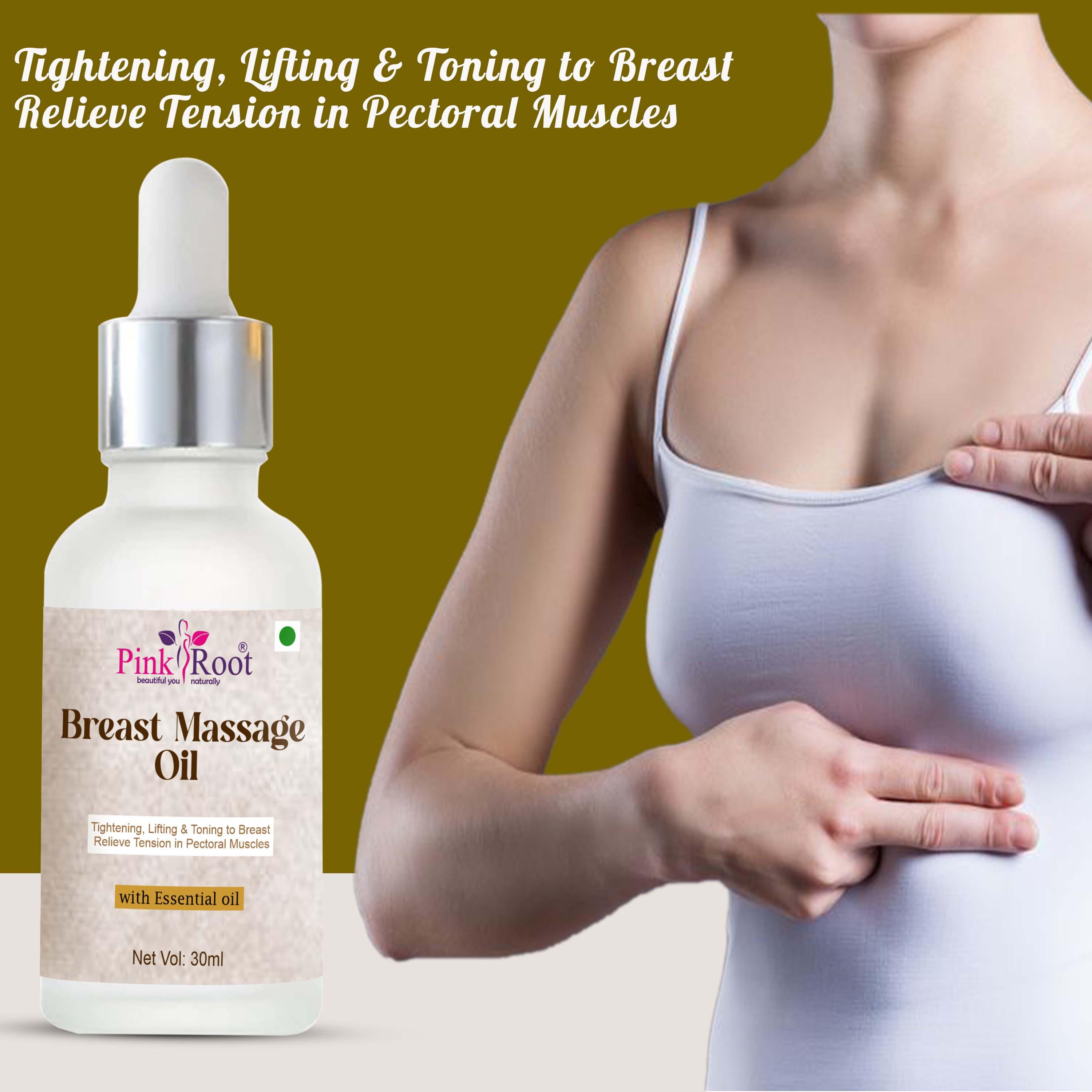 Pink Root Breast Toning & Firming Oil 30ml, Helps firm and tone tissue, prevent sagging and shape-up naturally - Pink Root