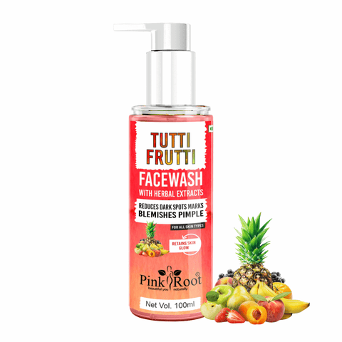 Pink Root Tutti Frutti Face Wash (100 ml) - Oil Balancing, Oil Control, Tan Removes, Dark Spot Removal - Pink Root