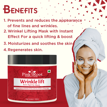 Pink Root Wrinkle Lift Face Mask 100ml, Reduces Fine Lines & Wrinkles, Intensely Boosts Radiance, nourishes & lifts skin - Pink Root