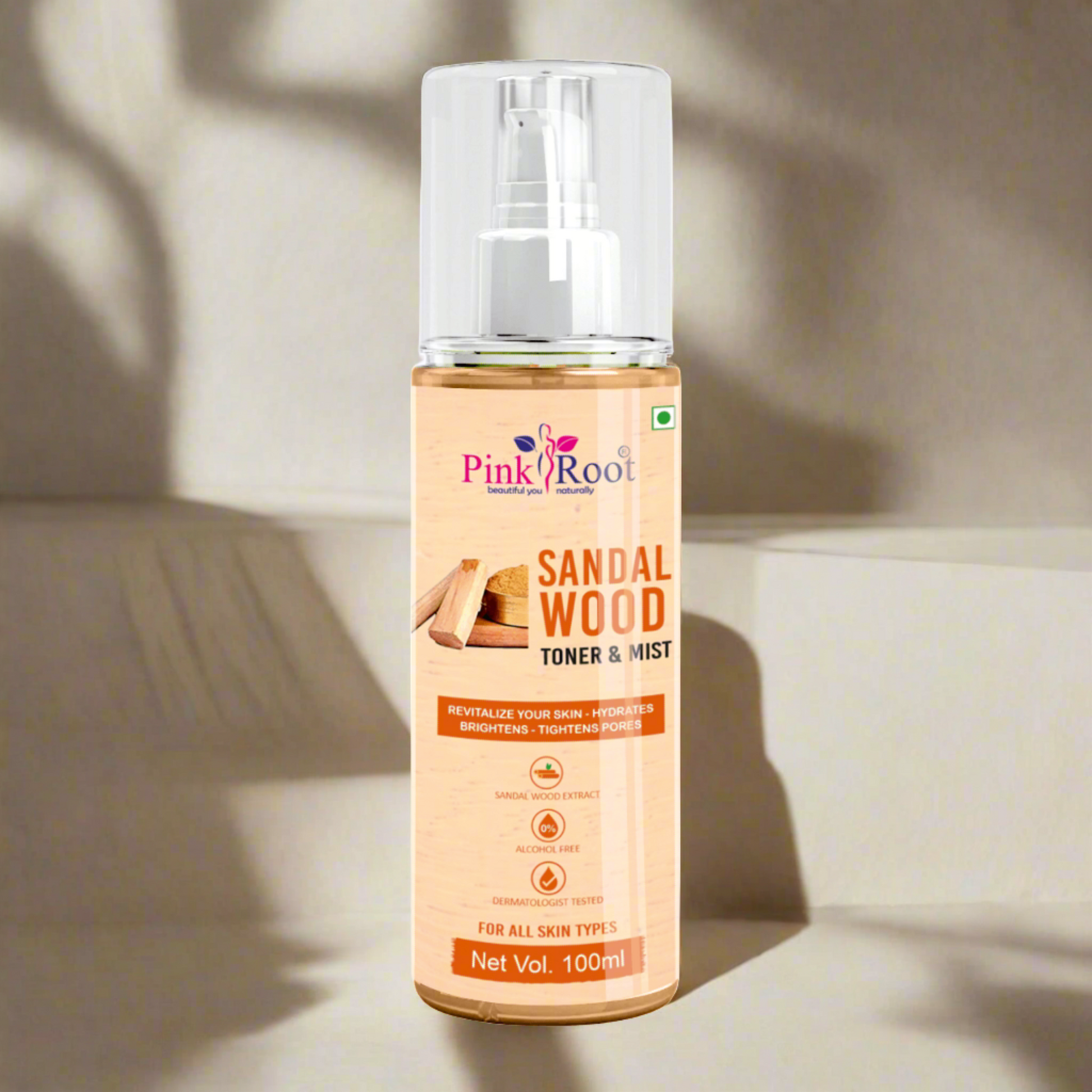 Sandalwood Face Toner & Mist for( Makeup removal) 100ml - Pink Root
