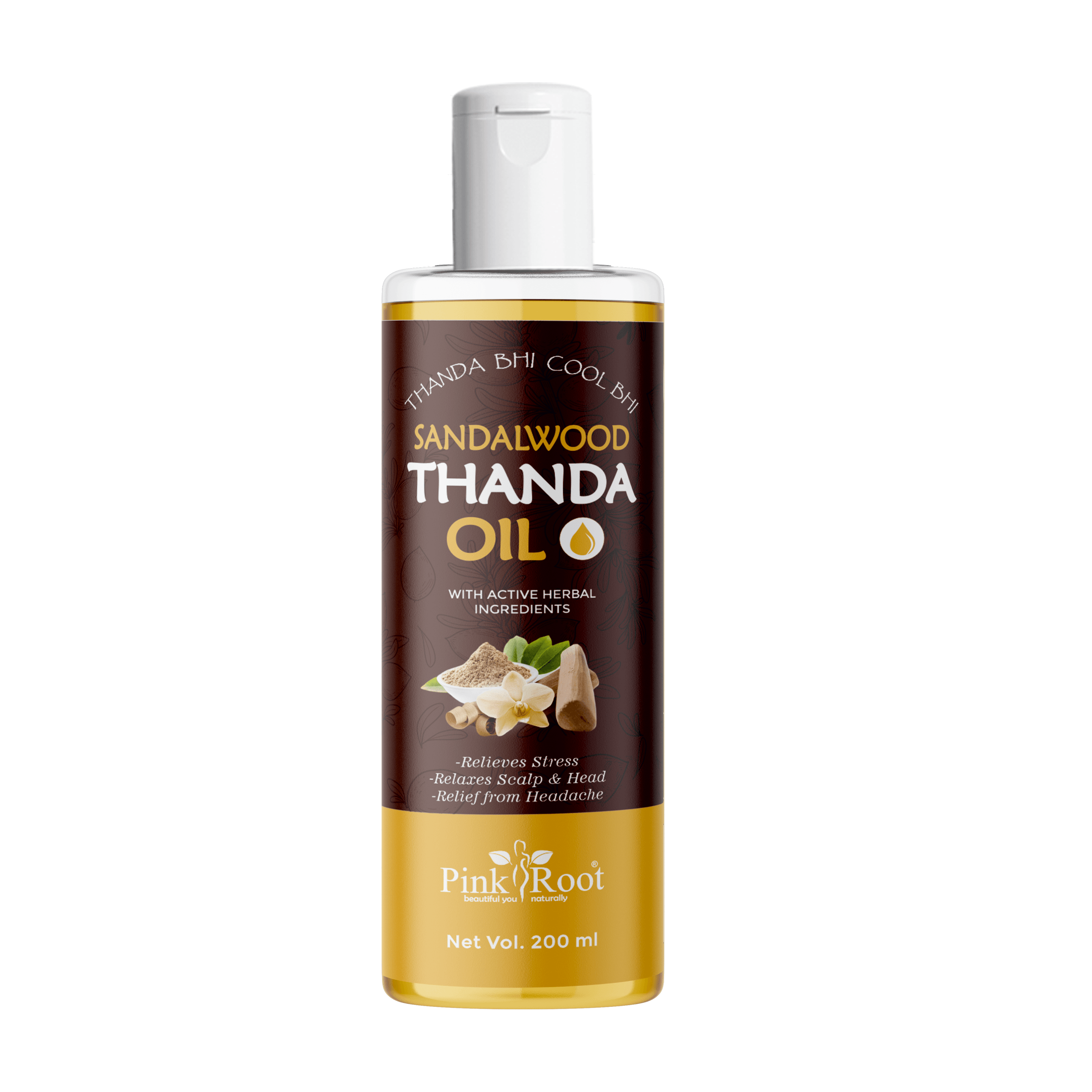 Sandalwood Thanda Hair Oil 200ml - Pink Root