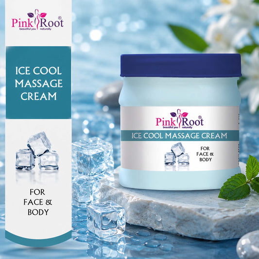Pink Root  Ice Cool Massage Cream for Anti-acne & Pimples, Anti-ageing, Softening & Smoothening 500ml