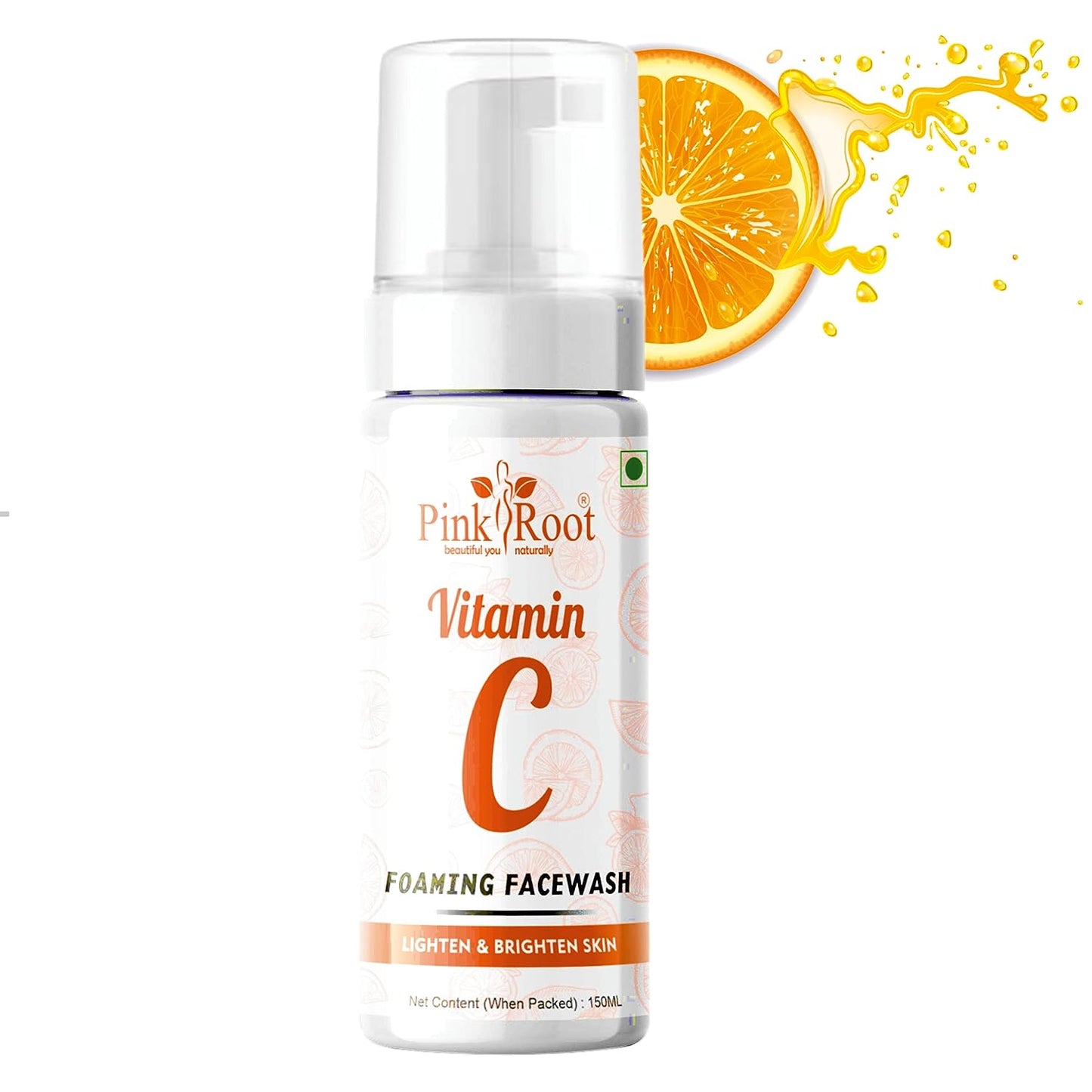 Pink Root Vitamin C Foaming Face Wash 150ml- Revitalize your skin with the power of Vitamin C, leaving it refreshed, radiant, and ready to glow with health and vitality