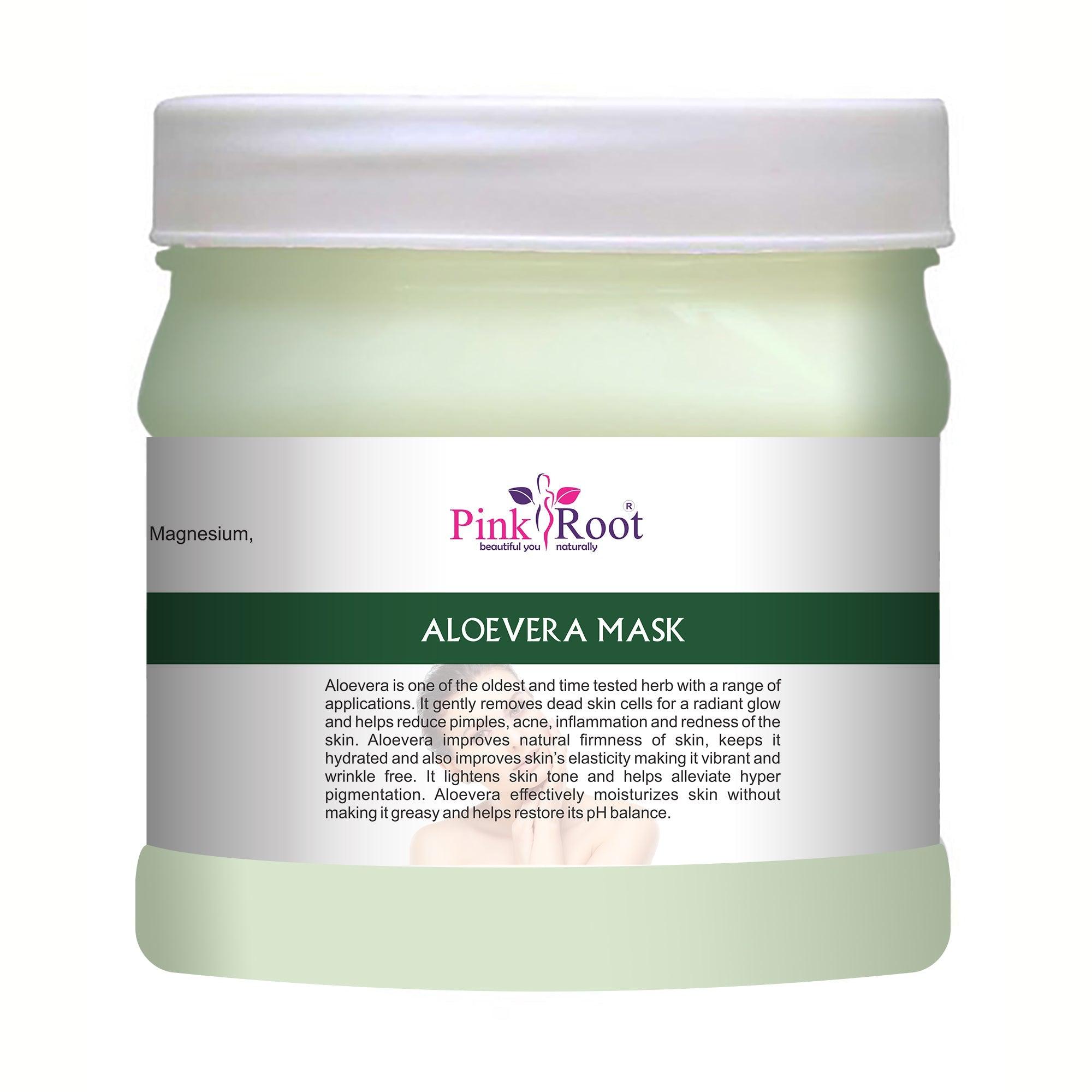 Aloevera Mask Enriched with Aloevera Extract and Vitamin E Oil 500gm - Pink Root