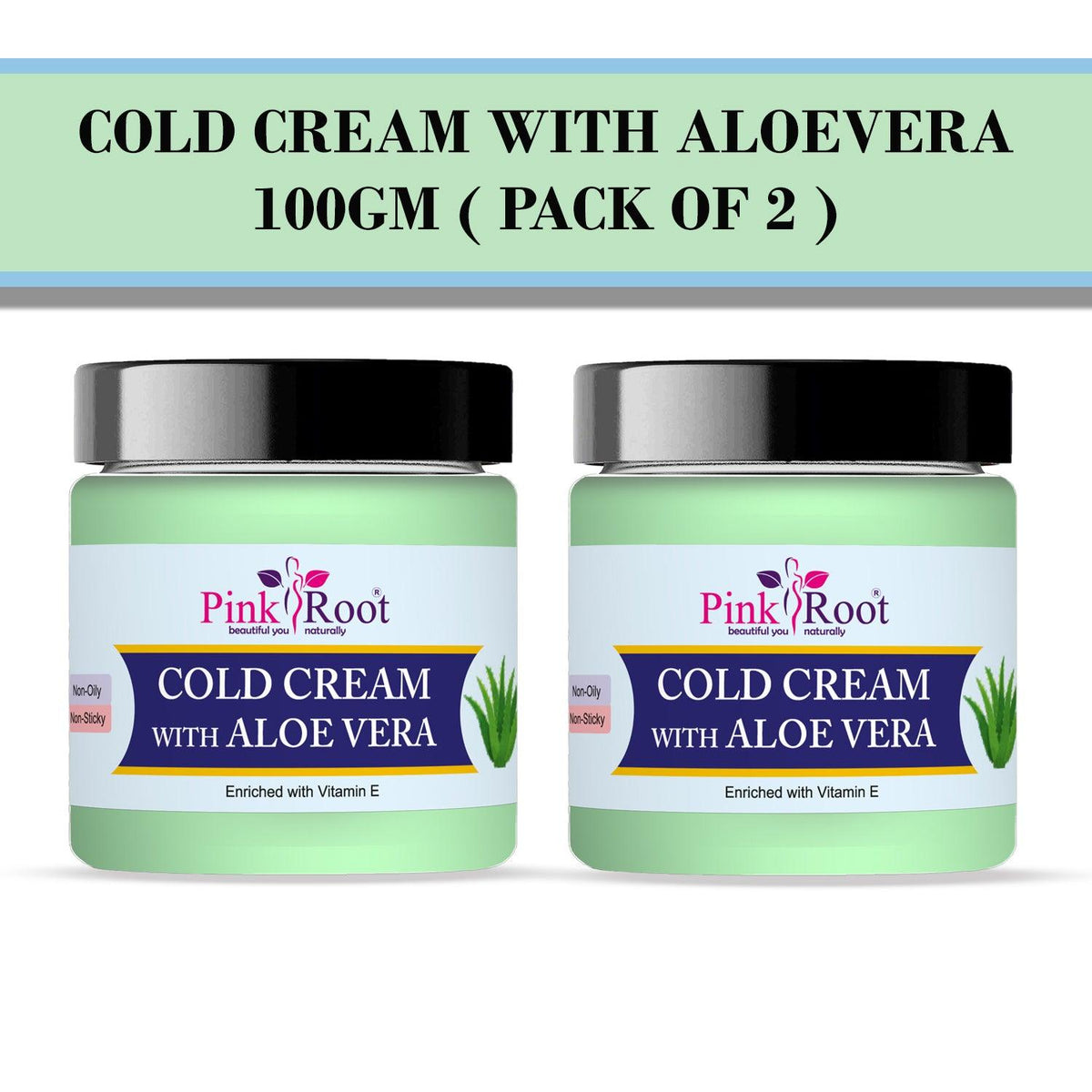 Cold Cream with Aloevera 100gm ( Pack of 2 ) - Pink Root