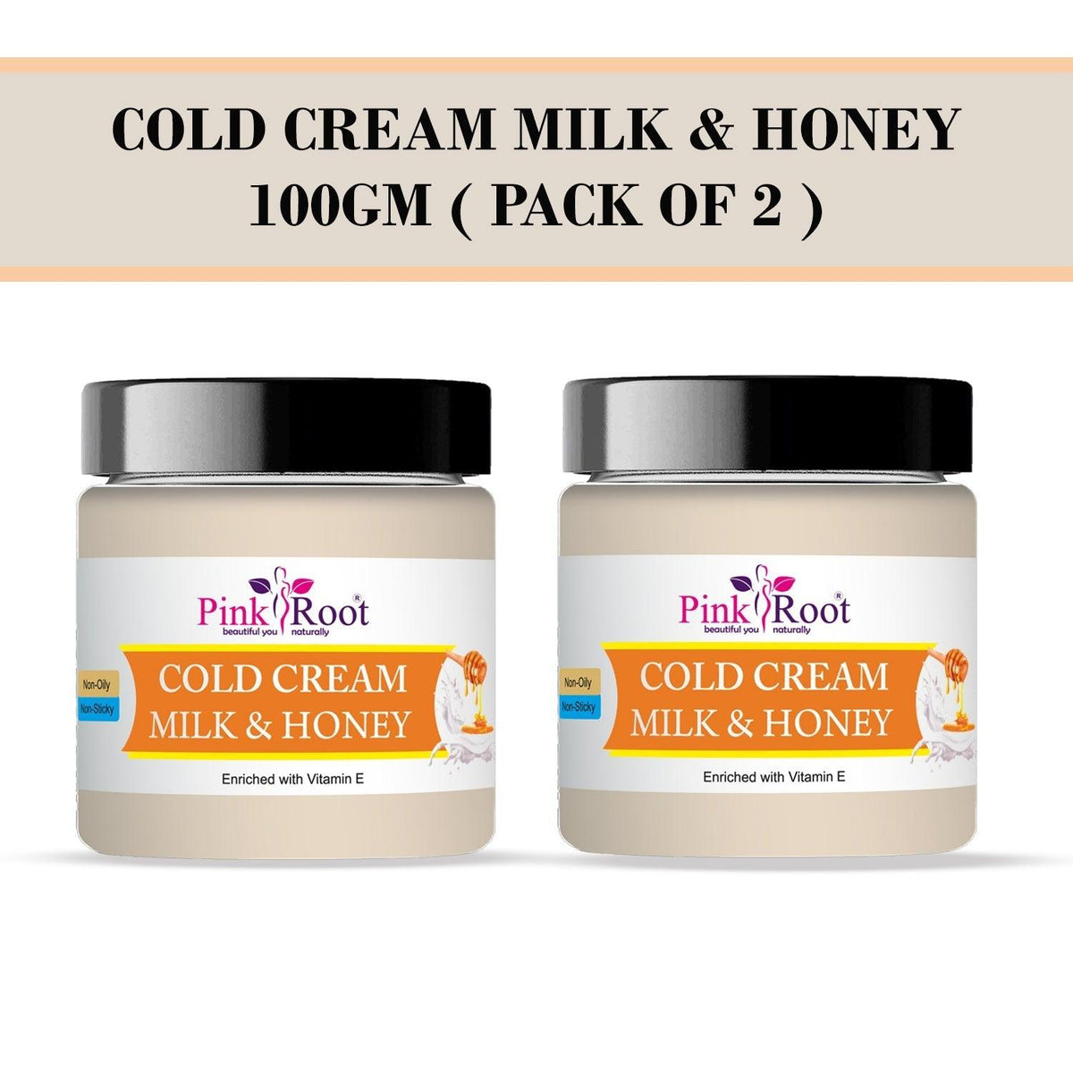 Cold Cream with Milk & Honey 100gm ( Pack of 2 ) - Pink Root