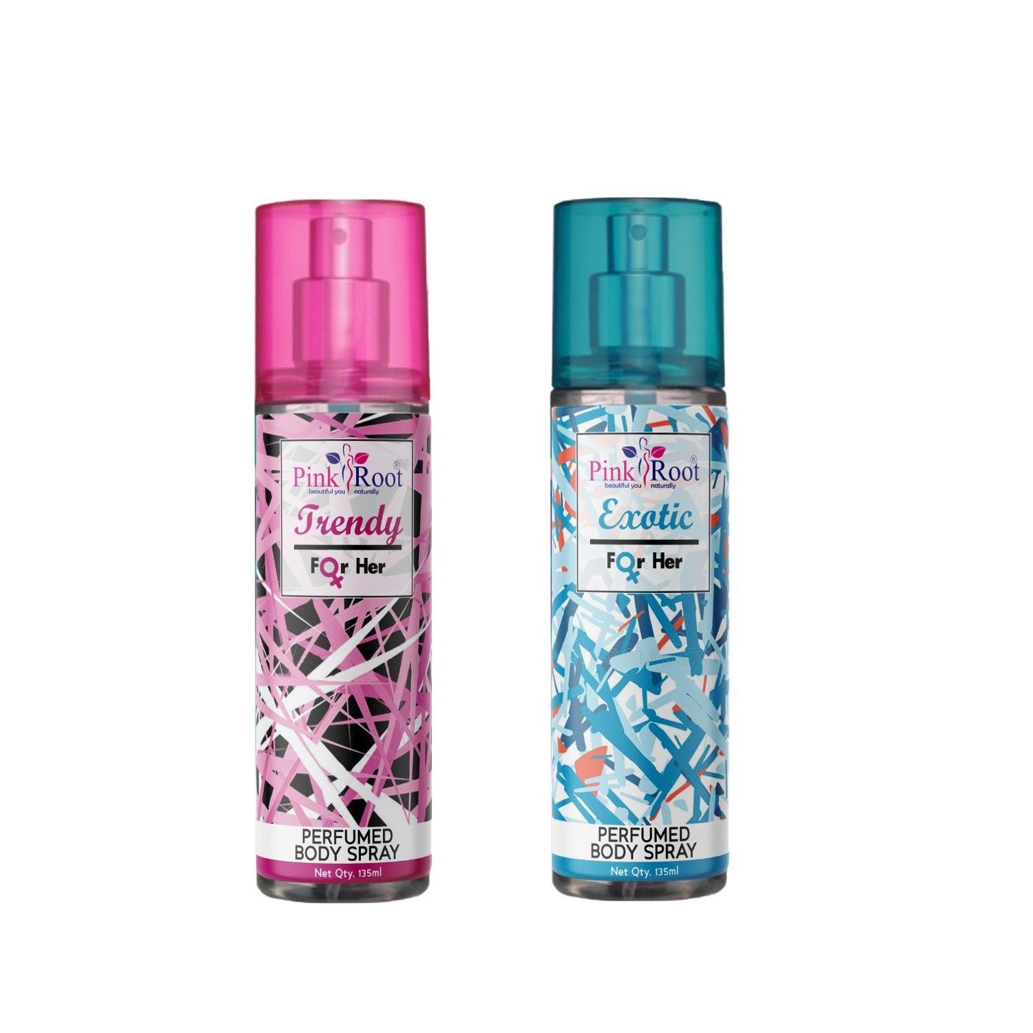 Exotic & Trendy Perfumed Body Spray for Women, Pack of 2 - Pink Root
