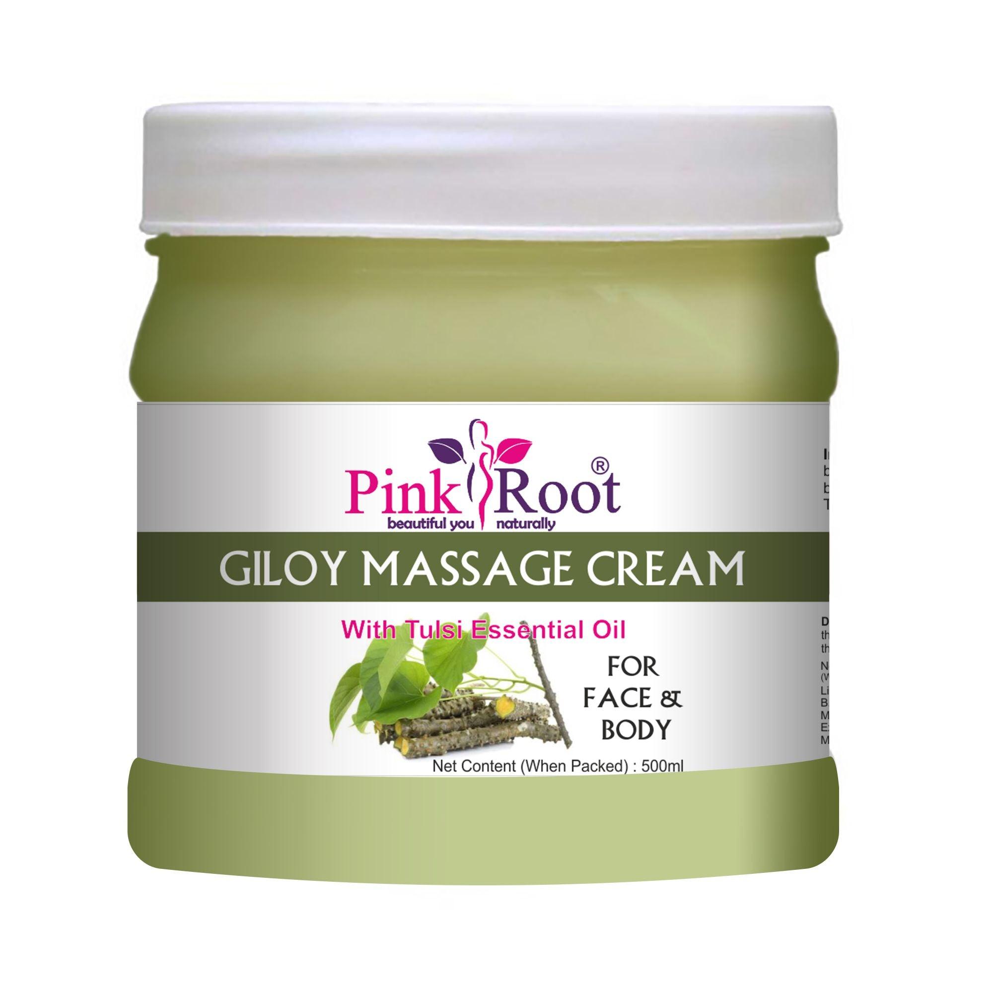 Giloy Anti Aeging Face & Body Massage Cream 500ml - Pink Root