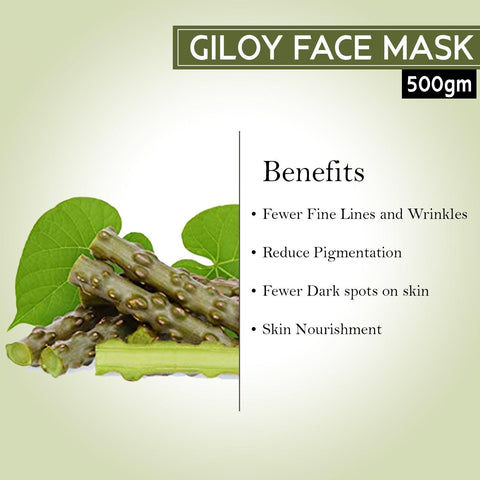 Giloy Facial Kit Pack of 4 ( Scrub, Massage Cream, Massage Gel, Face Pack) 500ml Each For All Skin Type - Pink Root