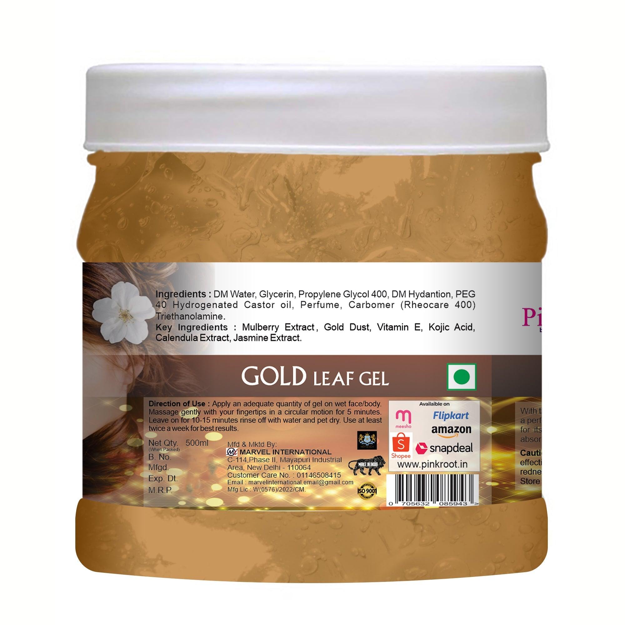 Gold Gel With Jasmine & Gold leaf extract 500ml - Pink Root