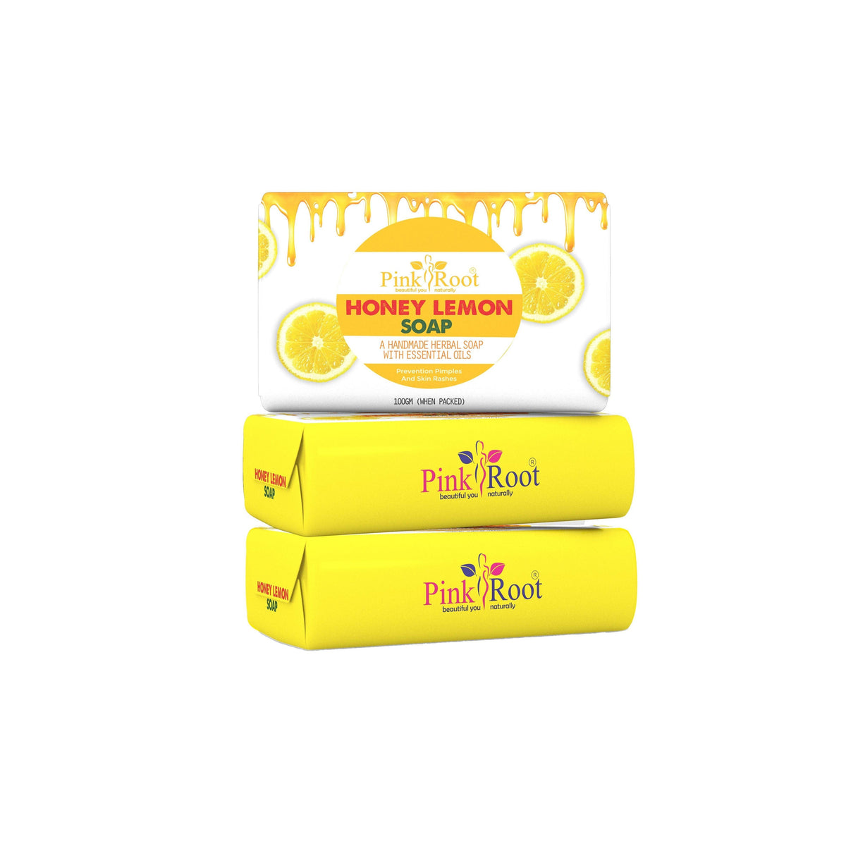 Honey Lemon Soap 100gm (Pack of 3) - Pink Root