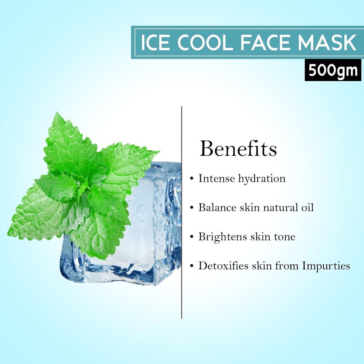Ice Cool Face & Body Mask Replenishing & Rejuvenation, Skin Smoothening, For All Skin Types 500gm - Pink Root