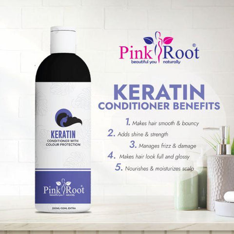 Keratin Smooth Hair Conditioner 250ml - Pink Root
