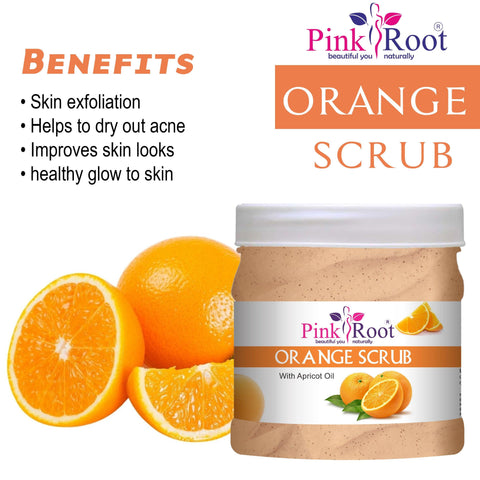 Orange Scrub for Face & Body with Apricot Oil 500ml - Pink Root