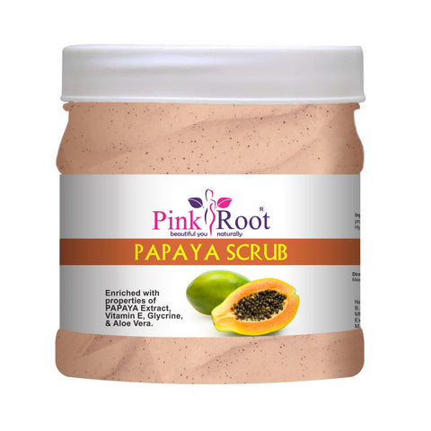 Papaya Scrub enriched with vitamin e and glycerin 500ml - Pink Root