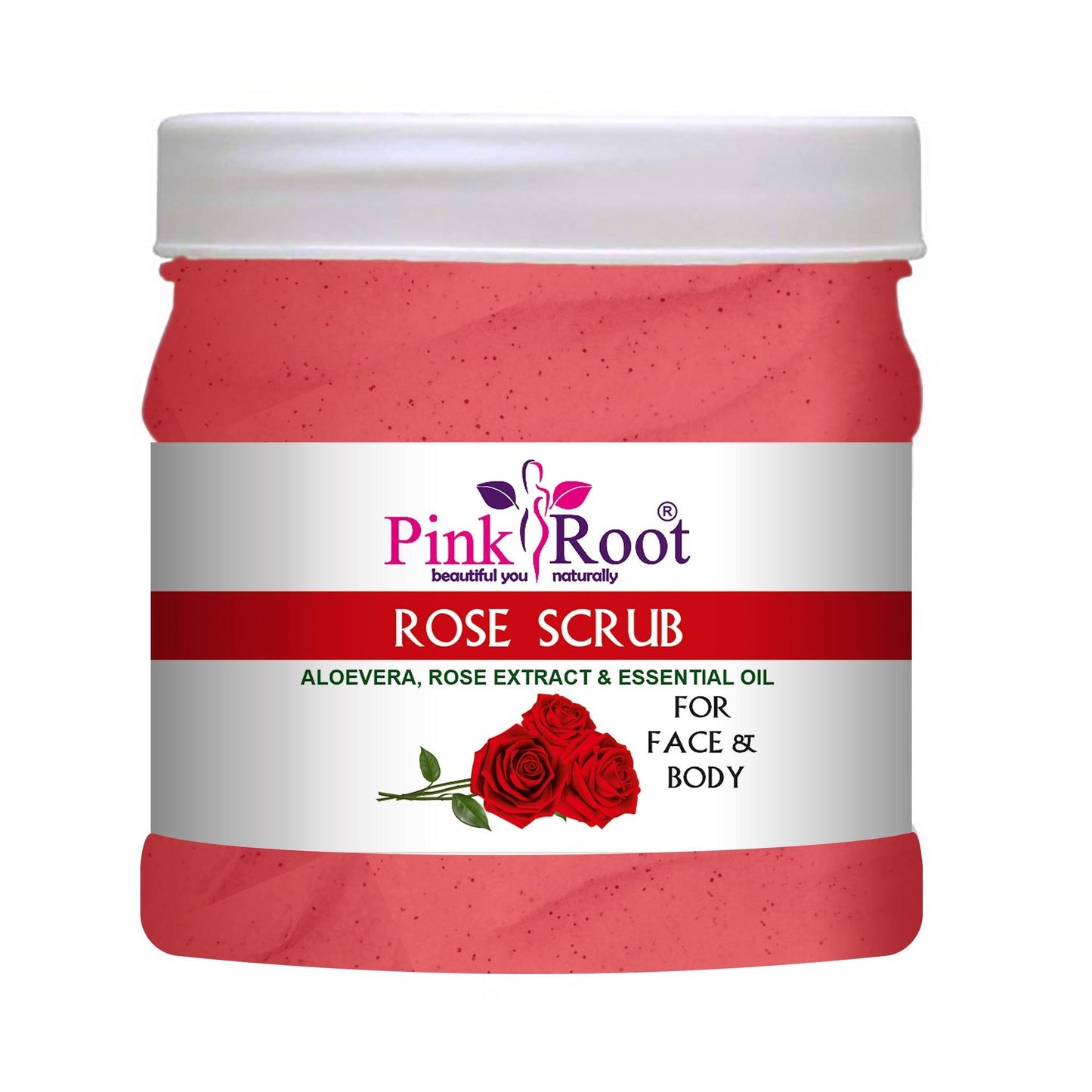 Rose Scrub for Face & Body with Rose petal extract. - Pink Root