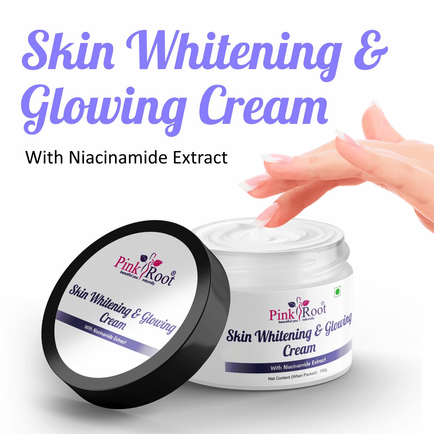Skin Whitening & Glowing Face Massage Cream 100gm For Men & Women , All Skin Type - Pink Root