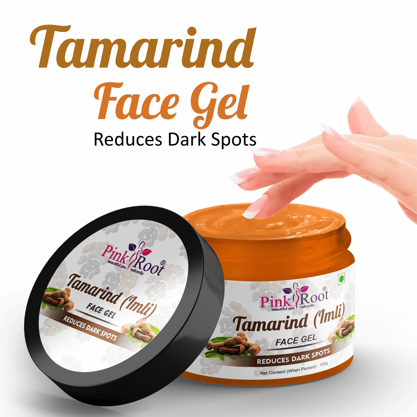 Tamarind (Imli) Face Gel Reduces Dark Spots 100ml - Pink Root