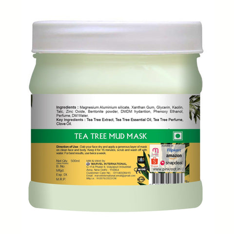 Tea Tree Mud Mask With Clove Oil 500gm - Pink Root