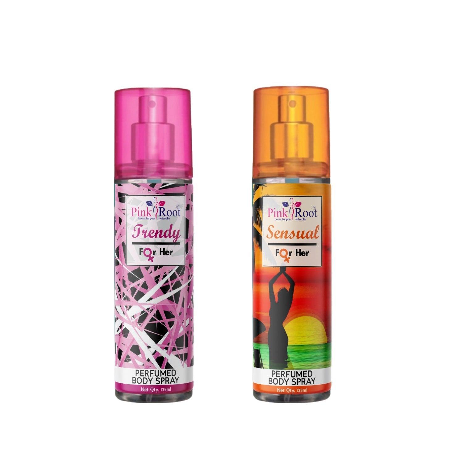 Trendy & Sensual Perfumed Body Spray for Women, Pack of 2 - Pink Root