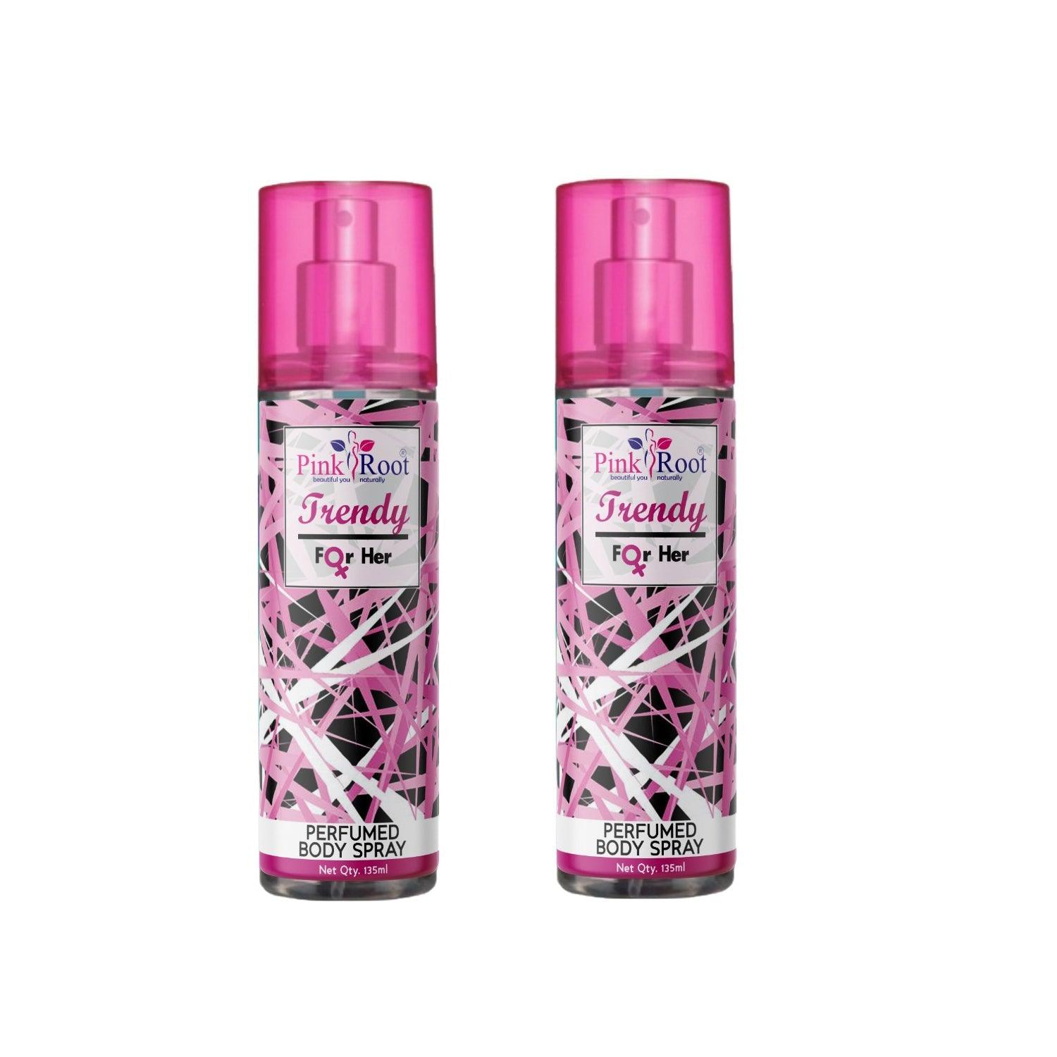 Trendy Perfumed Body Spray for Women, Pack of 2 - Pink Root