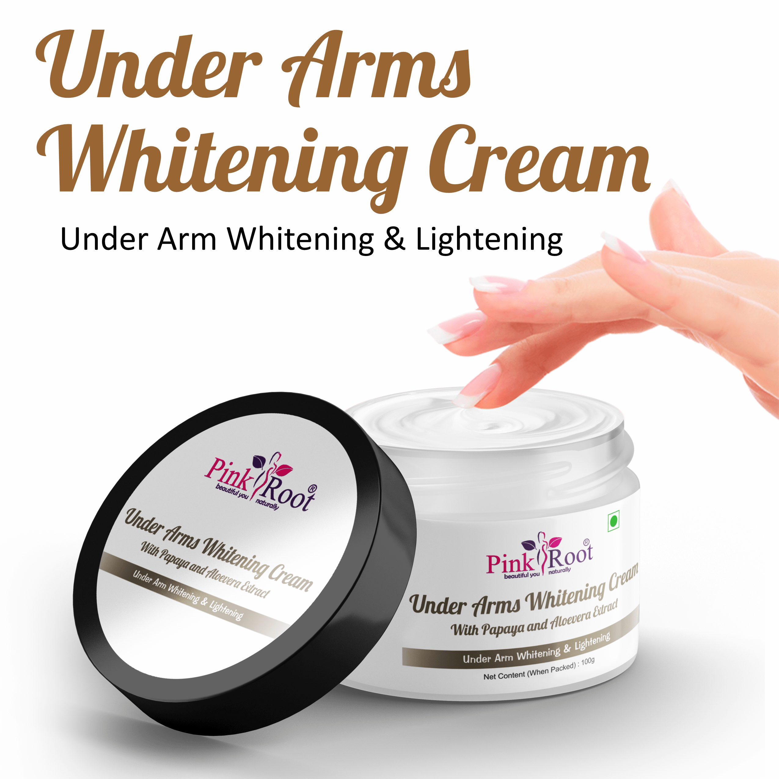 Under Arms Whitening Cream with Papaya & Aloevera Extract 100gm - Pink Root